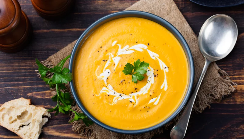 Soupe au butternut et marrons