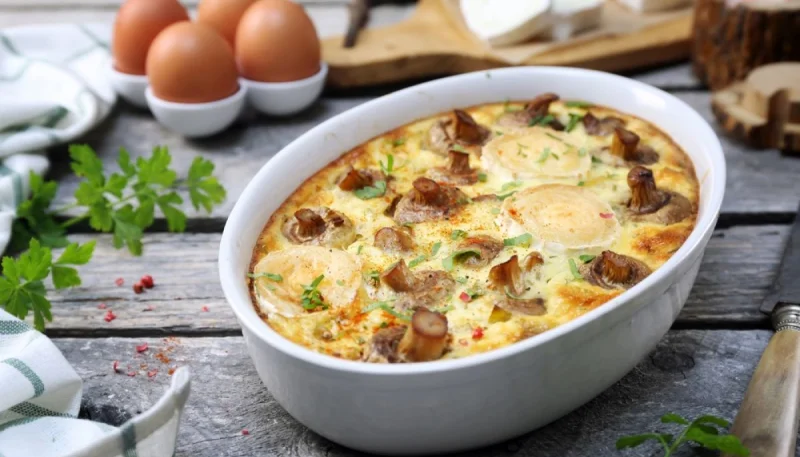 Clafoutis aux champignons et au chèvre