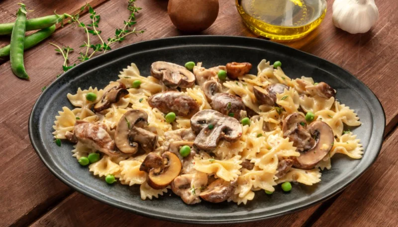 Farfalle à la crème et champignons
