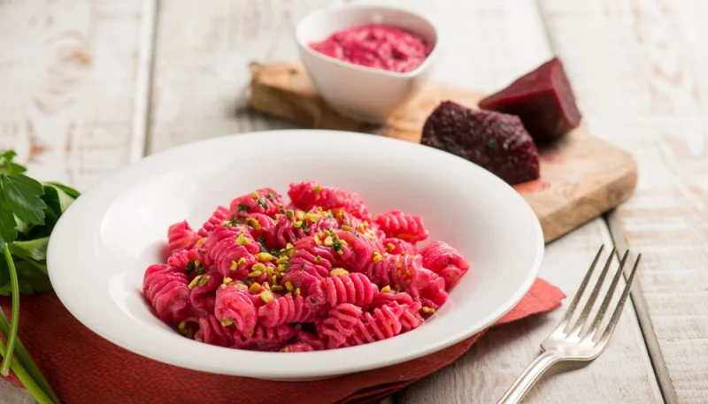Pâtes au pesto de betterave