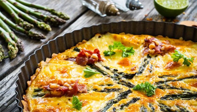 Quiche aux asperges vertes et au bacon