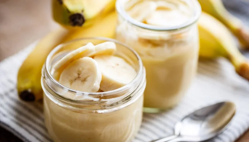 Mousse de banane et caramel