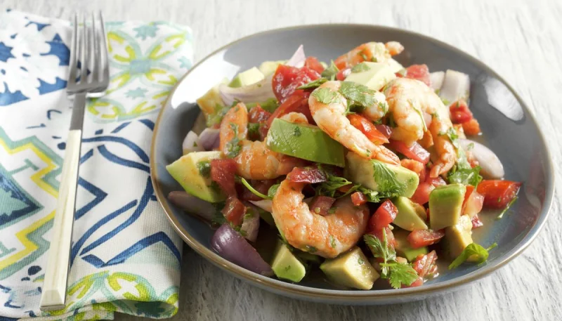 Ceviche d'avocat et crevettes
