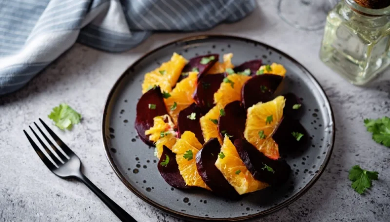 Carpaccio de betteraves à l'orange