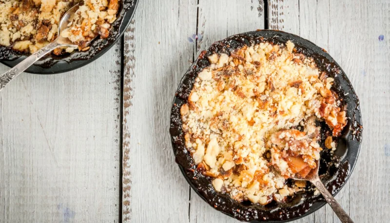 Crumble aux kiwis et aux pommes