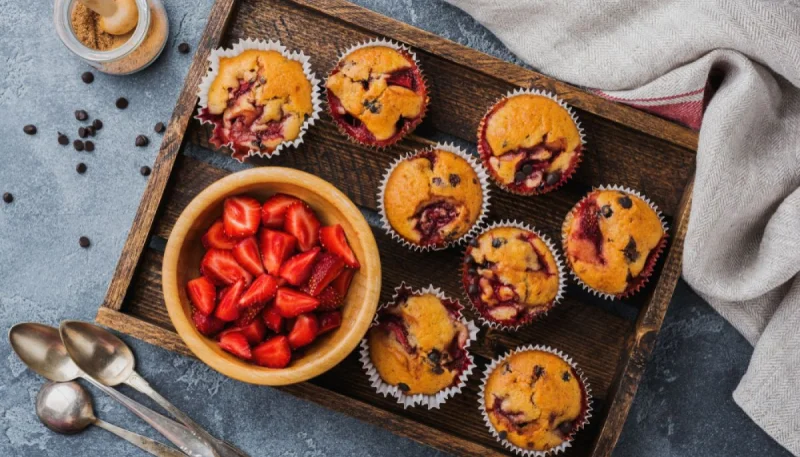 Muffins fraise et chocolat