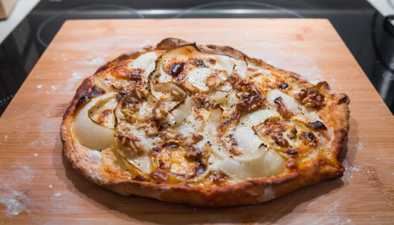 Pizzettes aux oignons caramélisés et chèvre