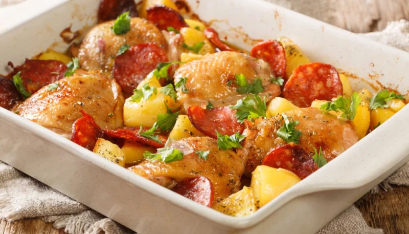 Poulet rôti au chorizo