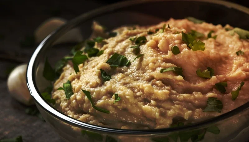Purée de haricots blancs à l'ail