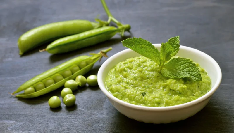 Purée de pois verts à la menthe