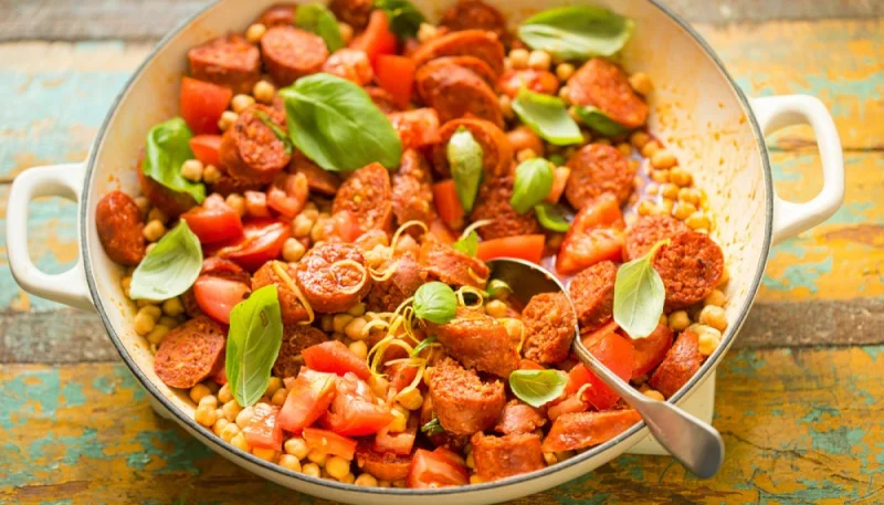 Salade de pois chiches au chorizo