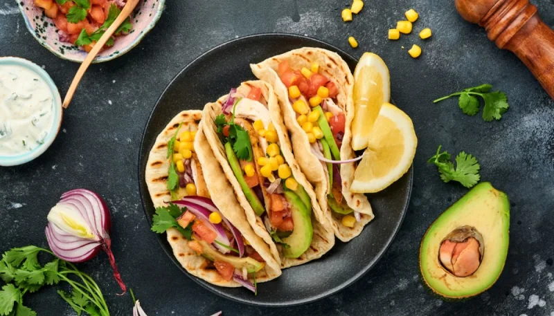 Tacos végétariens à l'avocat