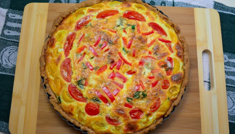 Tarte au chorizo et aux poivrons