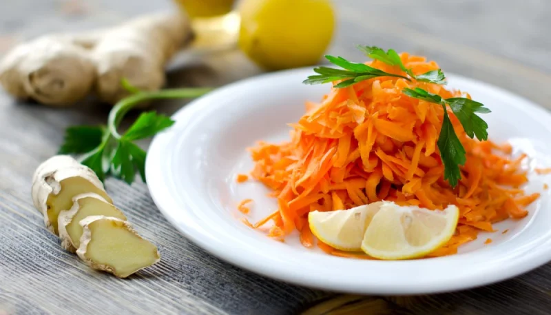 Carottes râpées au gingembre