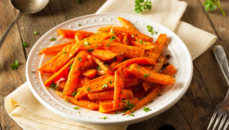 Carottes rôties au miel et thym