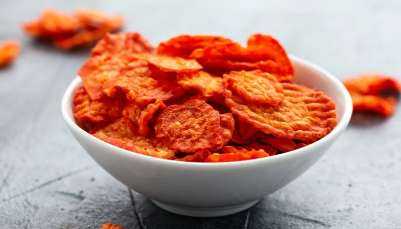 Chips de carottes au four