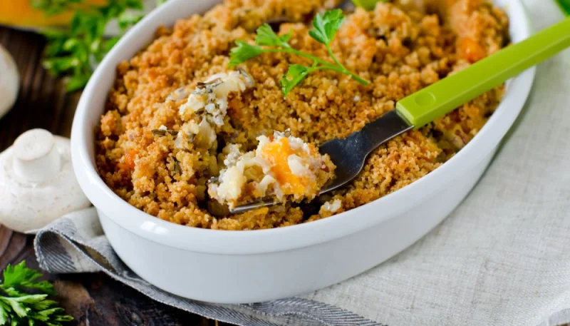 Gratin de riz aux légumes