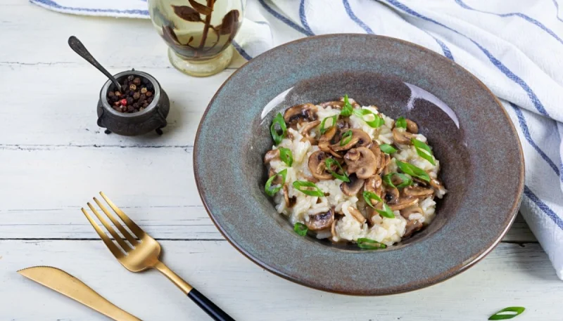 Risotto au céleri et champignons