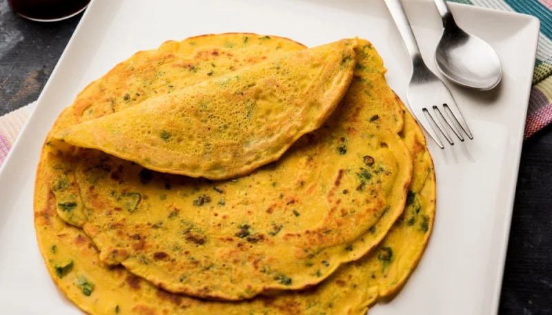 Crêpes salées à la farine de pois chiches