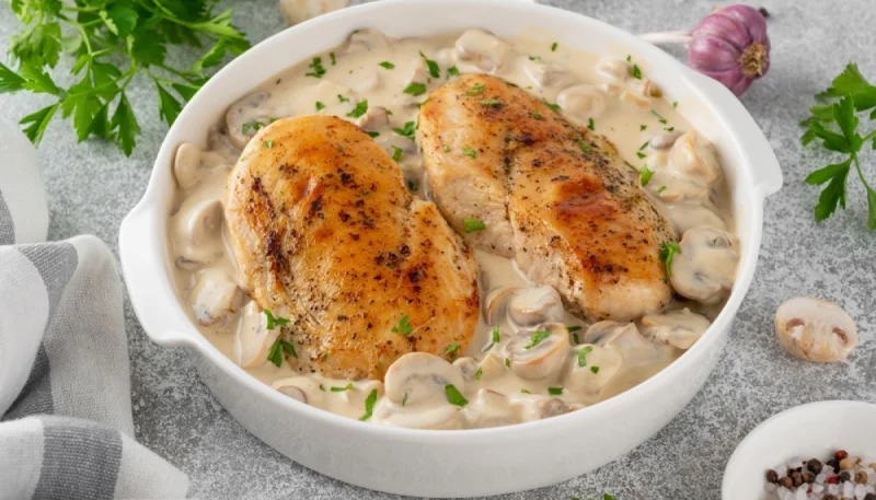 Poulet aux champignons