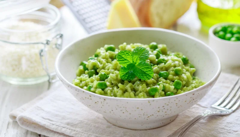 Risotto aux petits pois et à la menthe