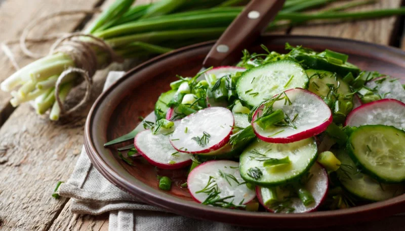 Salade de radis et concombre