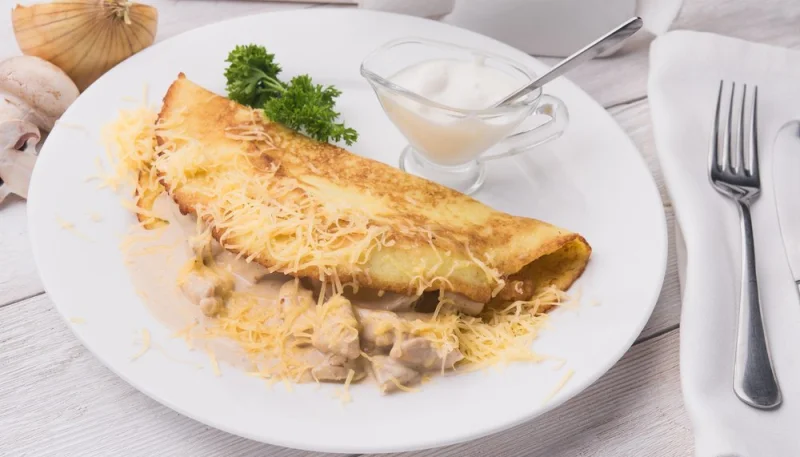 Crêpes aux champignons et crème