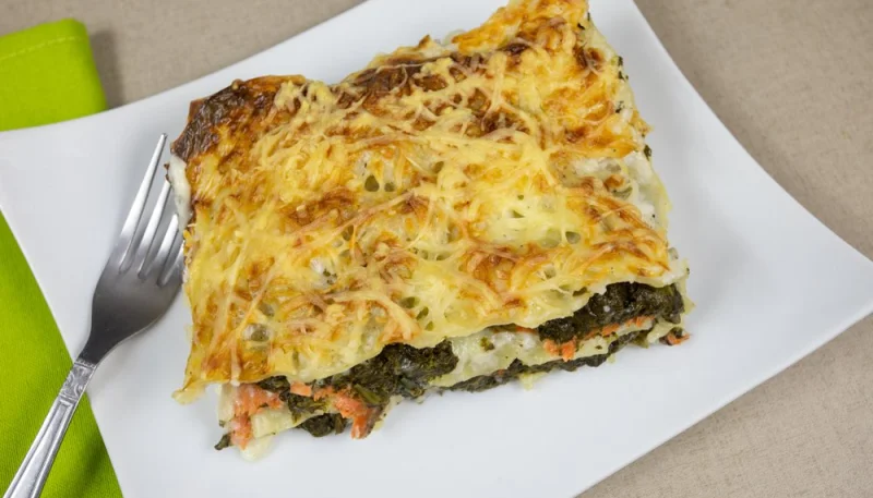Lasagnes au saumon fumé et épinards