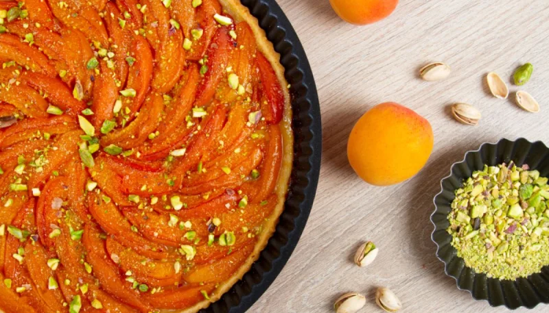 Tarte aux abricots et pistaches