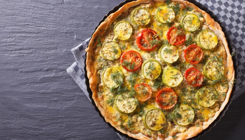 Tarte aux courgettes et tomates