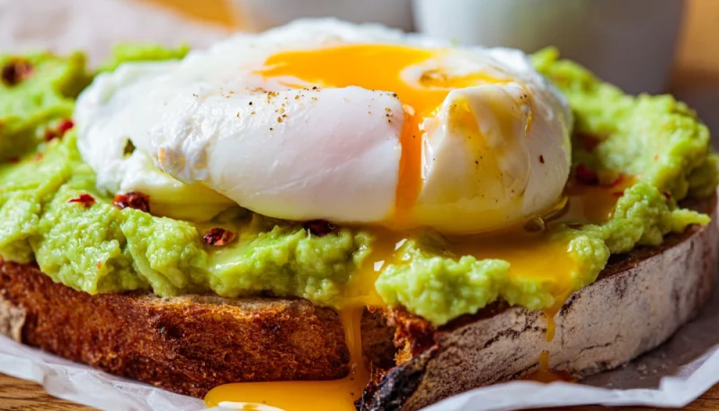 Tartines à l'avocat et œufs pochés