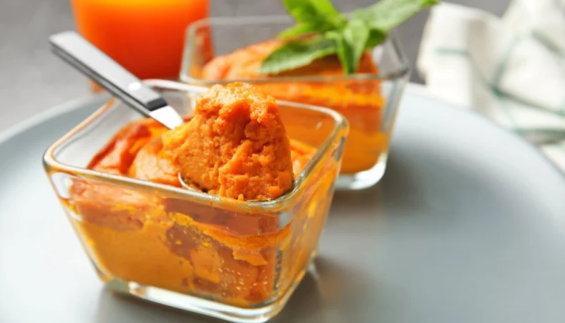 Verrine de mousse de carotte et cumin