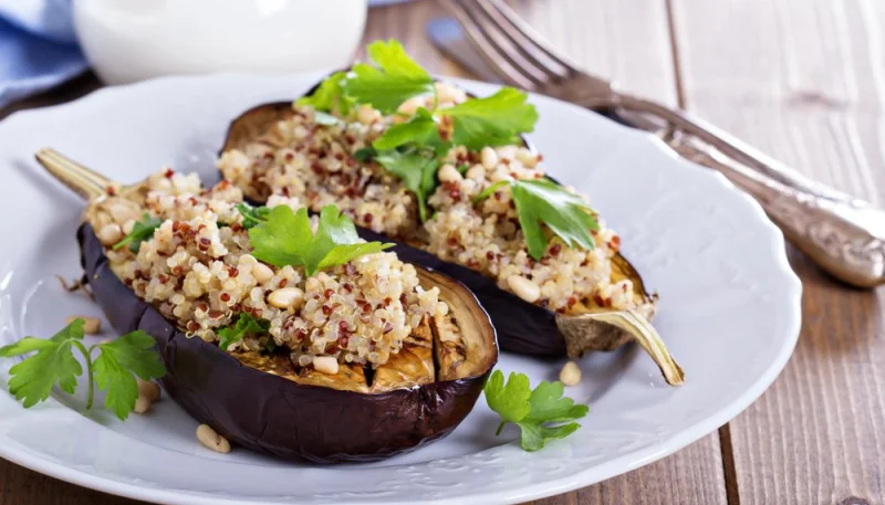 Aubergines farcies au quinoa