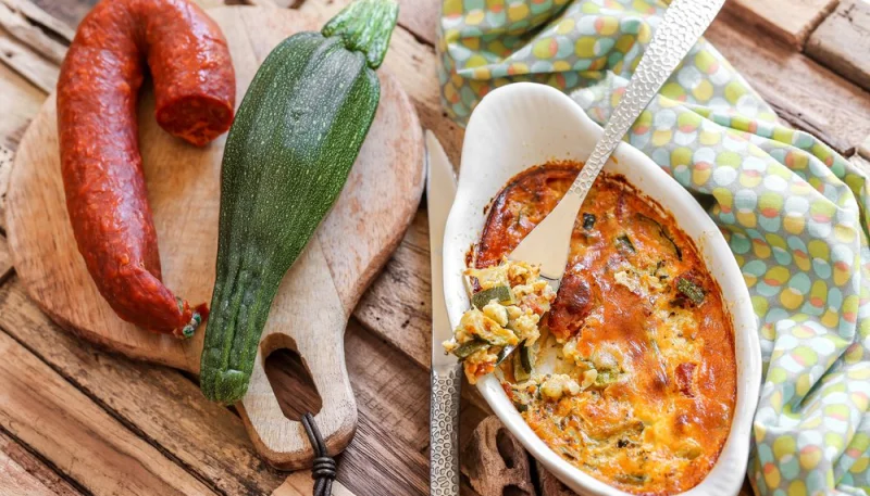 Flan de courgettes au chorizo