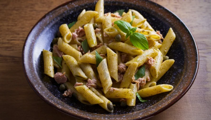 Pâtes au pesto et au thon
