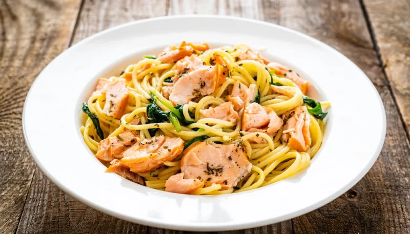 Spaghetti au saumon