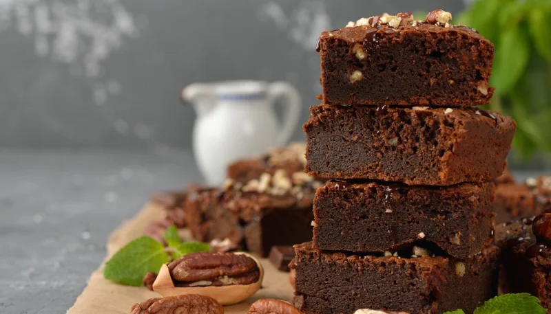 Gâteau au chocolat fondant et noix de pécan