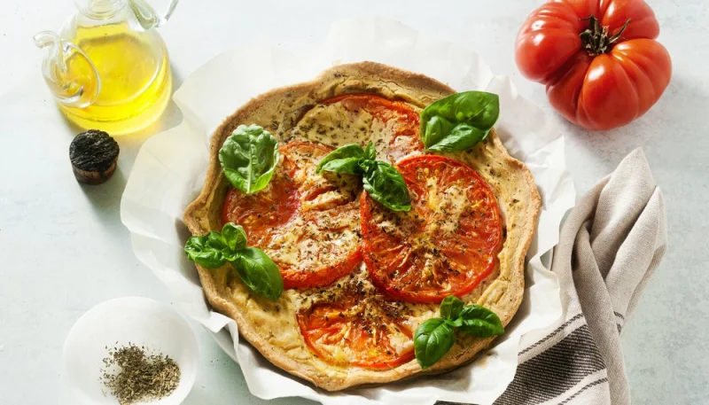 Tarte tomate basilic vegan