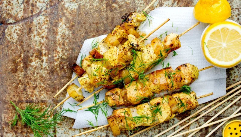 Brochettes d'ananas grillé au rhum