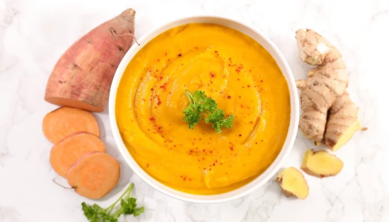 Soupe de patate douce et gingembre