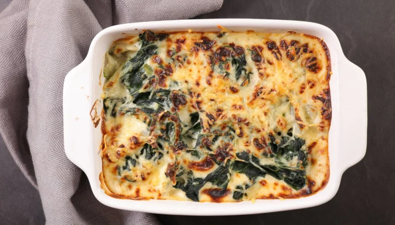 Gratin de pommes de terre et épinards