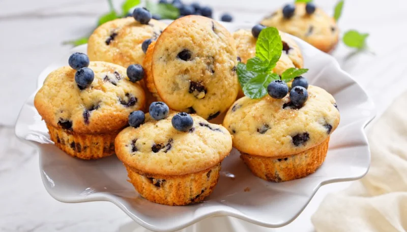 Muffins moelleux aux myrtilles