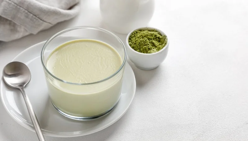 Panna cotta au thé matcha