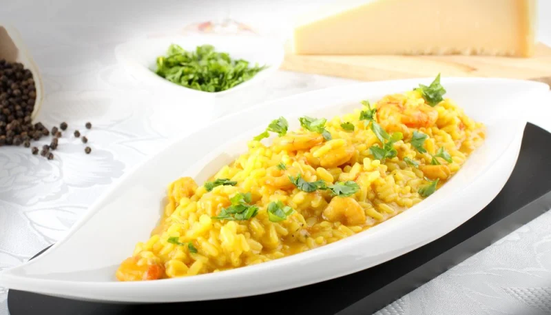 Risotto aux crevettes et safran