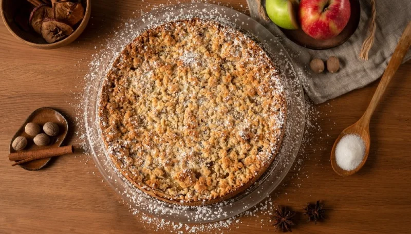 Crumble pommes-cannelle et noisettes