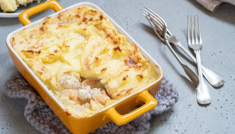 Gratin de fruits de mer à la béchamel légère