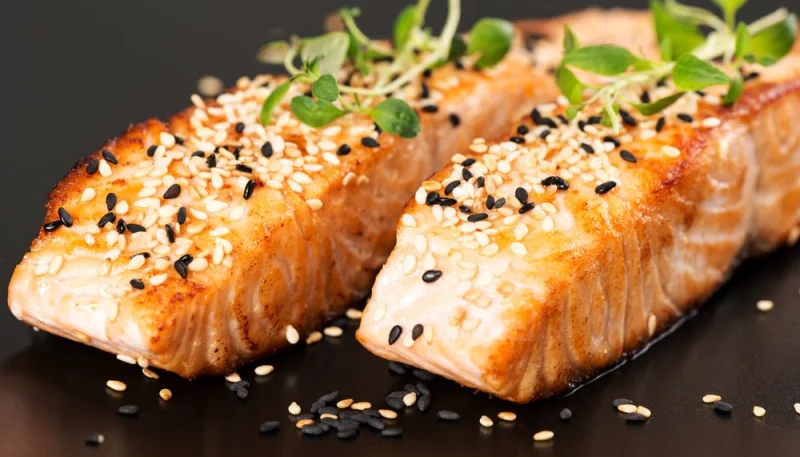 Pavé de saumon en croûte de sésame