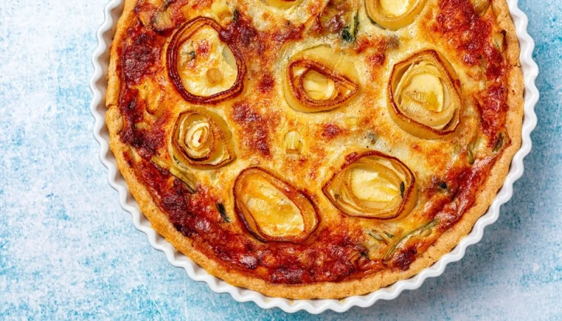 Tarte aux poireaux et fromage de chèvre