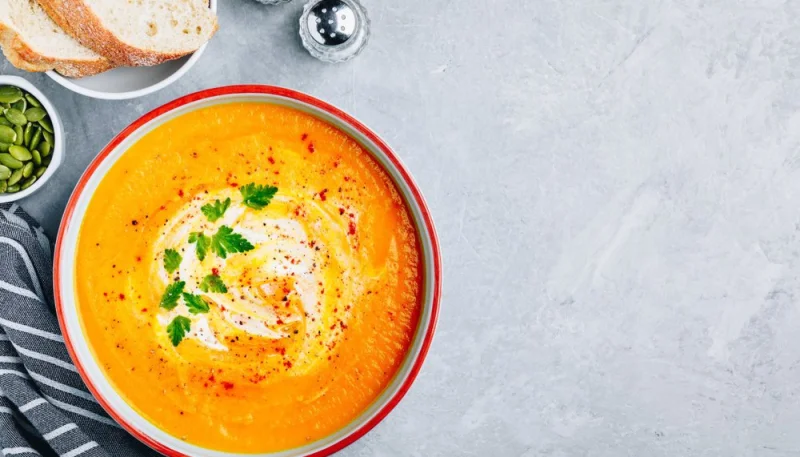 Velouté de courge et lait de coco au gingembre