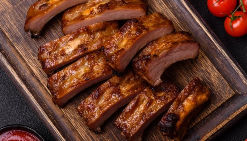Côtes de porc au miel et à la moutarde
